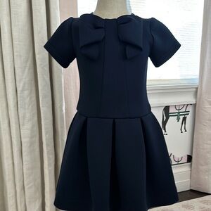 Elegant Navy Kids Dress with Bow Detail